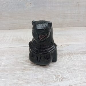 Black Obsidian Bastet Head Carving - 80mm