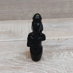 Black Obsidian Pharoah Carving - 70mm