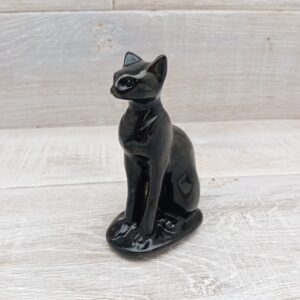 Black Obsidian Bastet Carving - 100mm