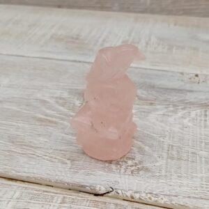 Rose Quartz Raven, Skull and Books Carving - 55mm