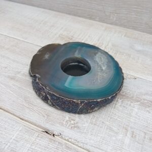 Blue Agate Slab Tealight Holder