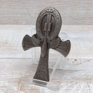 Sheen Obsidian Scarab Ankh - 80mm