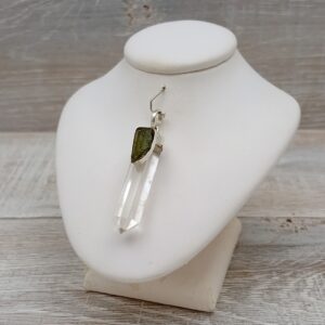 Moldavite and Quartz Point Pendant (Style 4)