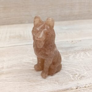Raspberry Aventurine German Shepherd - 75mm