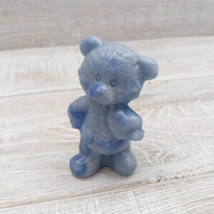 Blue Quartz Teddy Bear - 75mm
