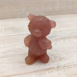 Raspberry Aventurine Teddy Bear - 75mm