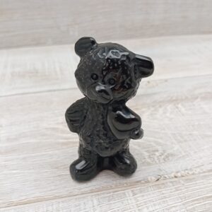 Black Obsidian Teddy Bear - 75mm